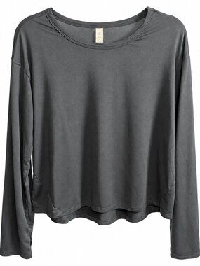 Marika Black Long Sleeve Relaxed Active Top XL